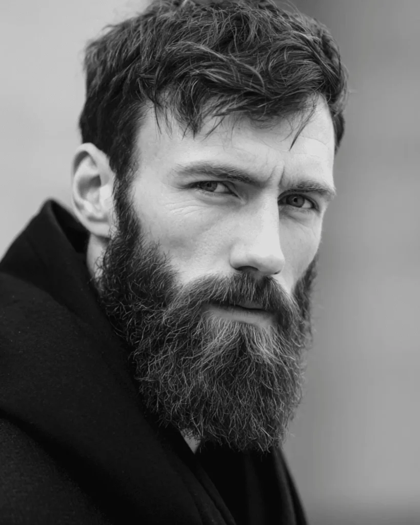 Thick natural beard for men