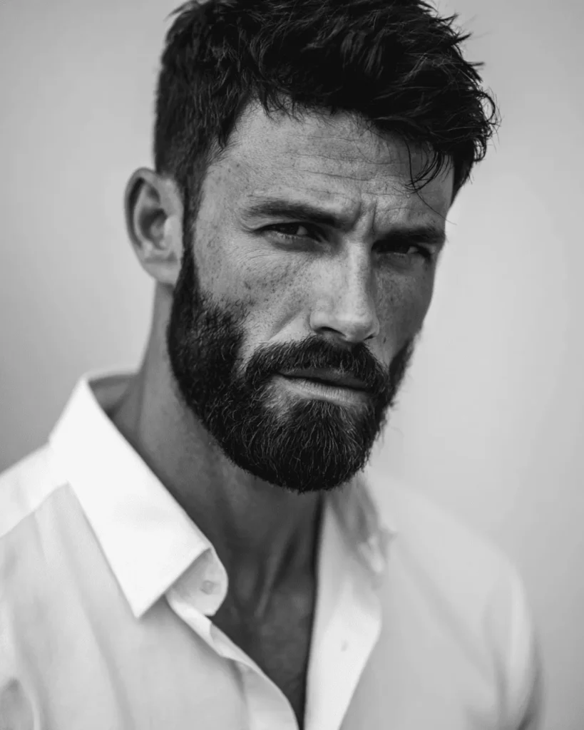 rounded short beard style