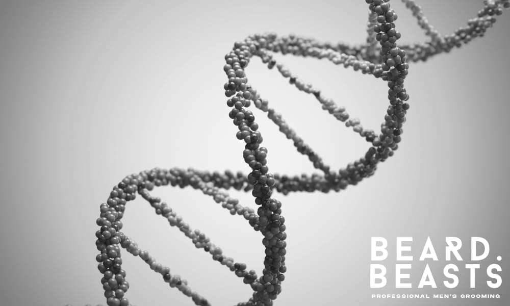 3D illustration of a DNA double helix representing genetic factors.