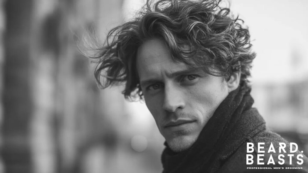 Man with naturally thinning hair styled in a textured, windswept look — showcasing realistic hair care results for men with thinning hair.