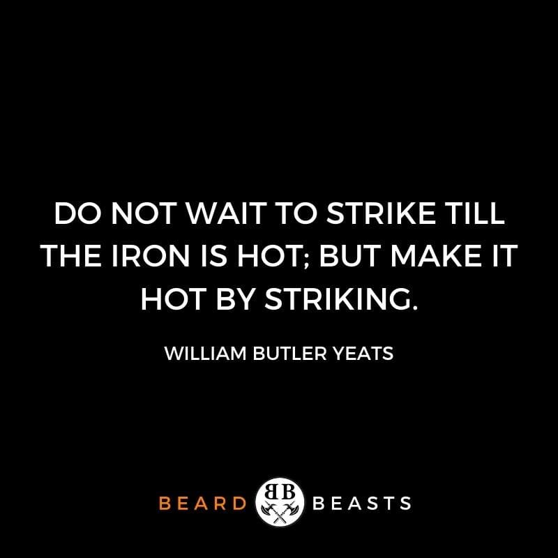Do not wait to strike till the iron is hot; but make it hot by striking.