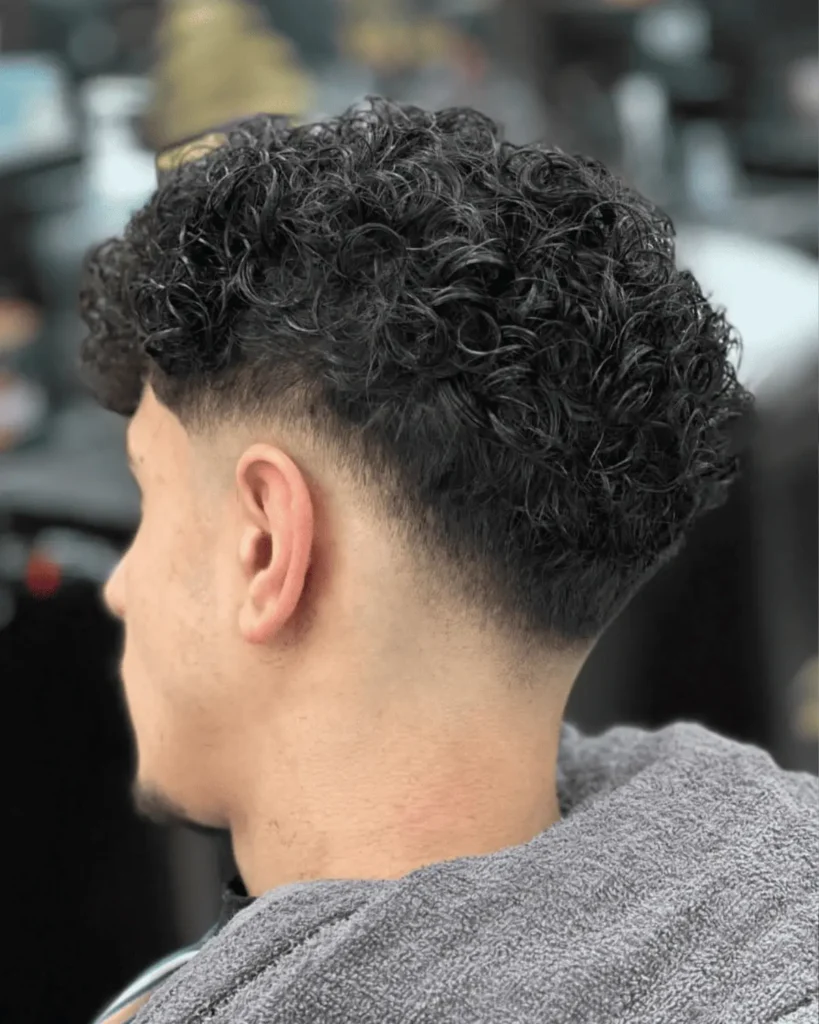 Thick Curls with Low Fade
