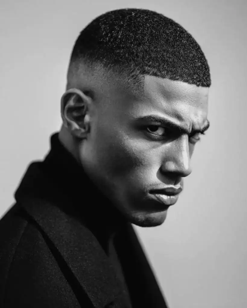Afro buzz cut high fade for Black men