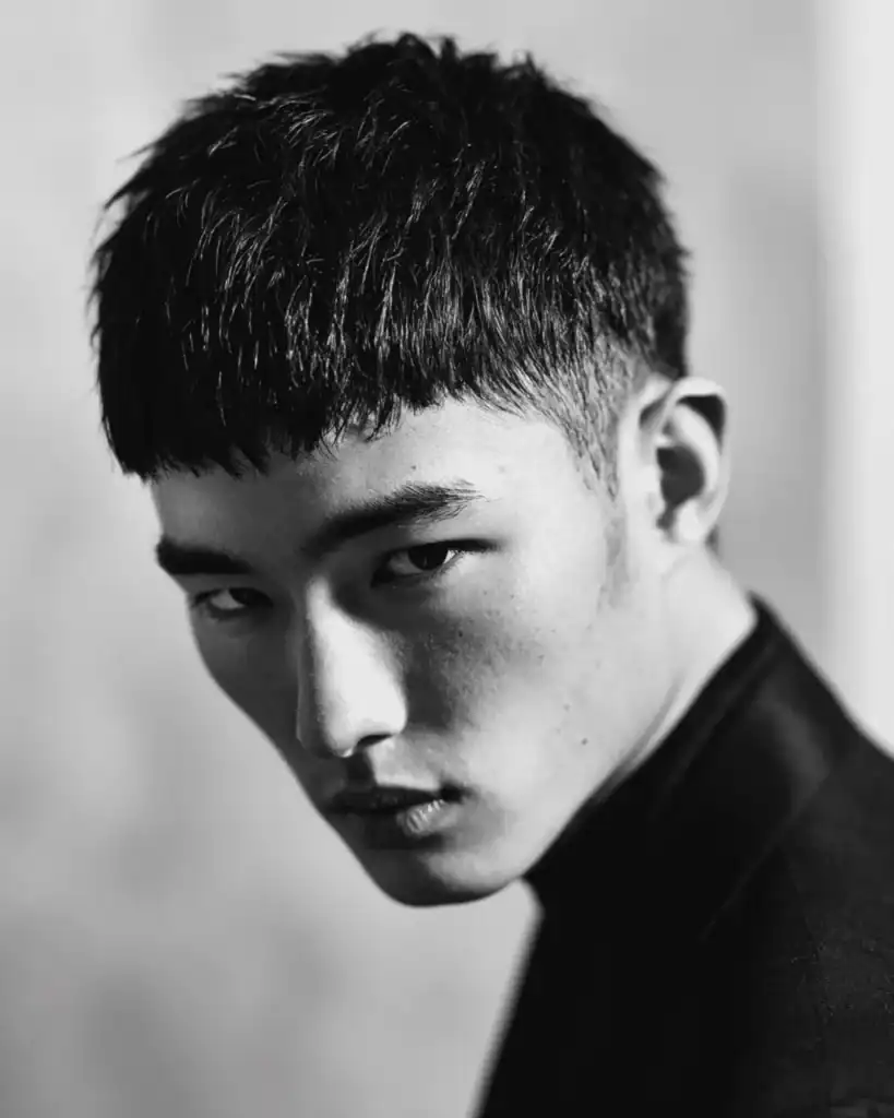 textured crop for Asian men