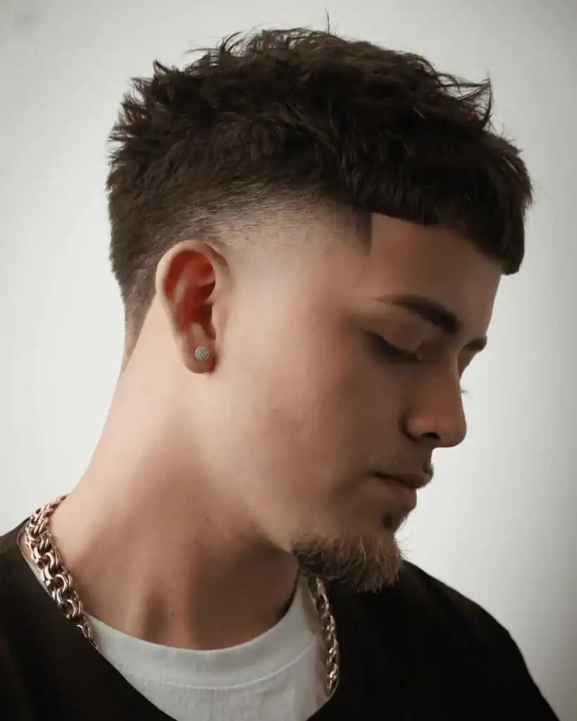 textured crop high taper haircut