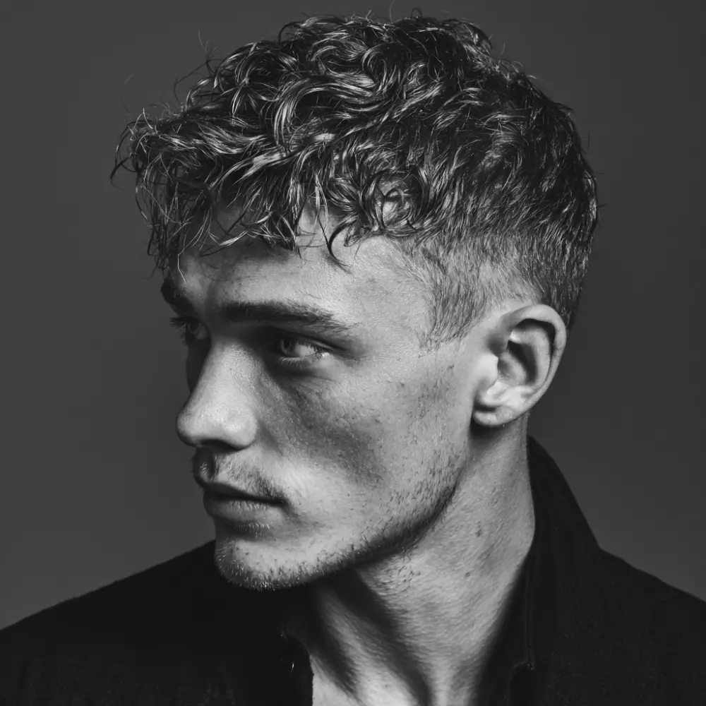 Wavy Messy Crew Cut Fade