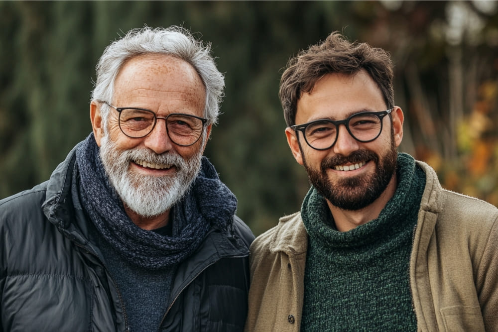 A close-up image of a young man with a neatly trimmed stubble showcasing visible signs of uneven growth. The facial hair appears thinner on the cheeks, with noticeable gaps, highlighting natural variations in density. The man has a well-groomed appearance, exuding confidence while embracing his natural facial hair growth. This image emphasizes the characteristics of uneven facial hair in a professional grooming context.