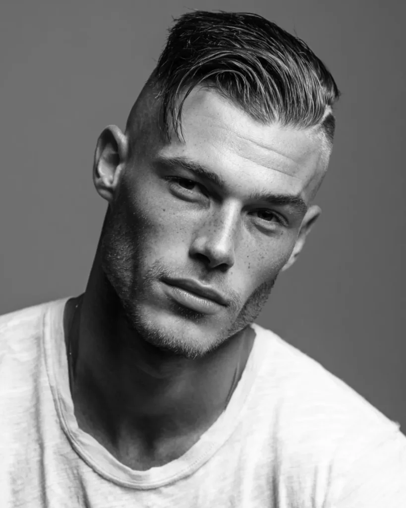 Long Hair Comb Over with Buzzed Undercut