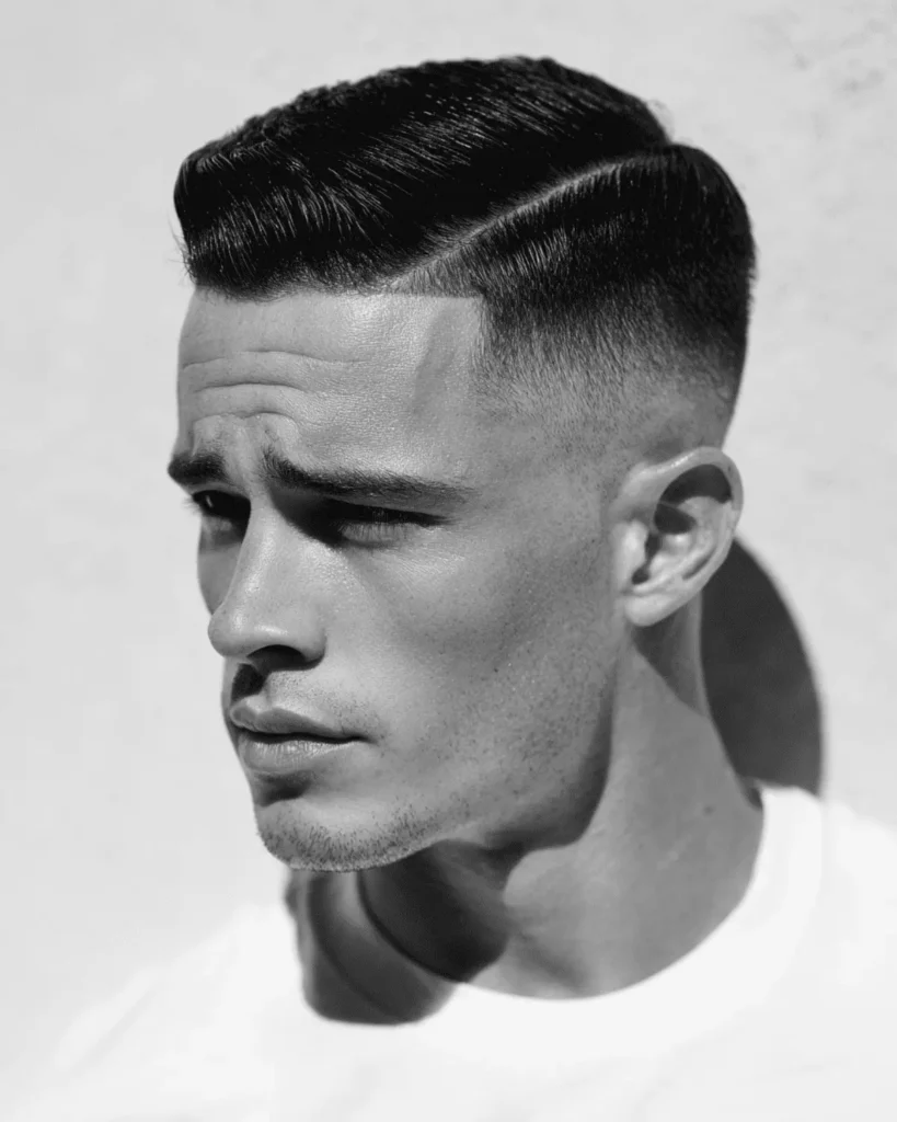 Side Part Comb Over with a Skin Fade