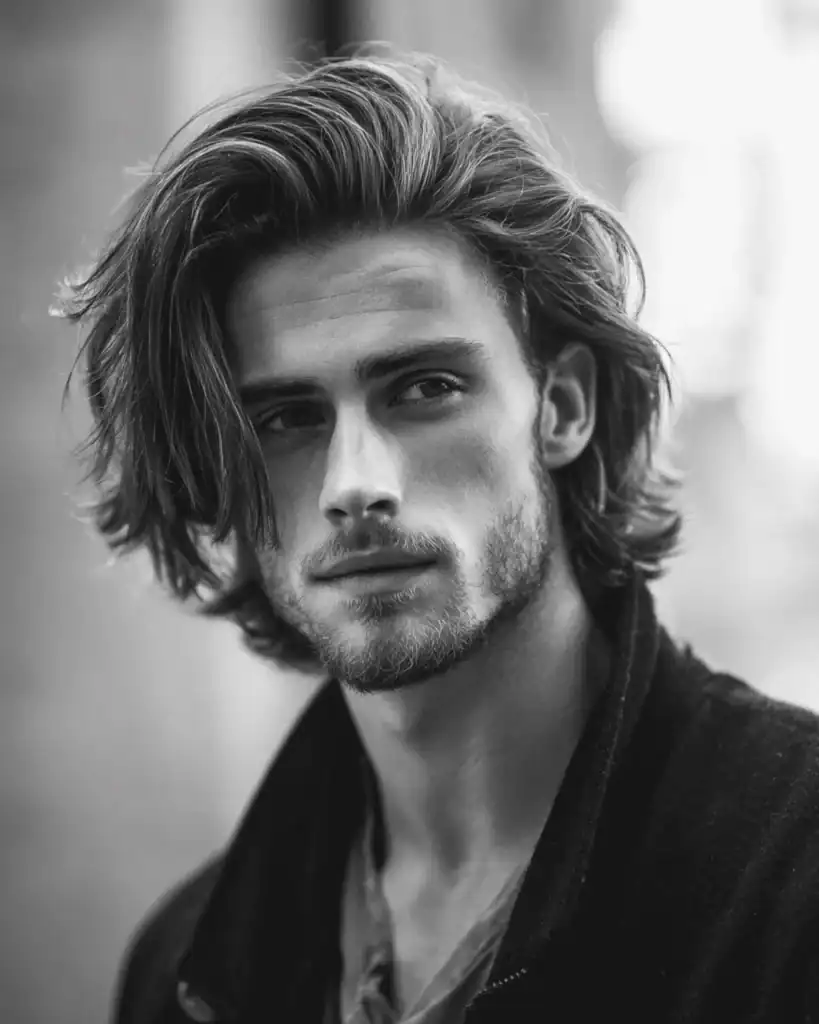 Person with long, wavy hair.