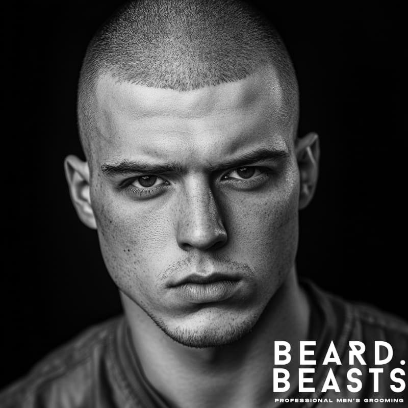 Buzz cut on a man with straight hair—minimalist, low-maintenance option for classic men’s short straight hairstyles.