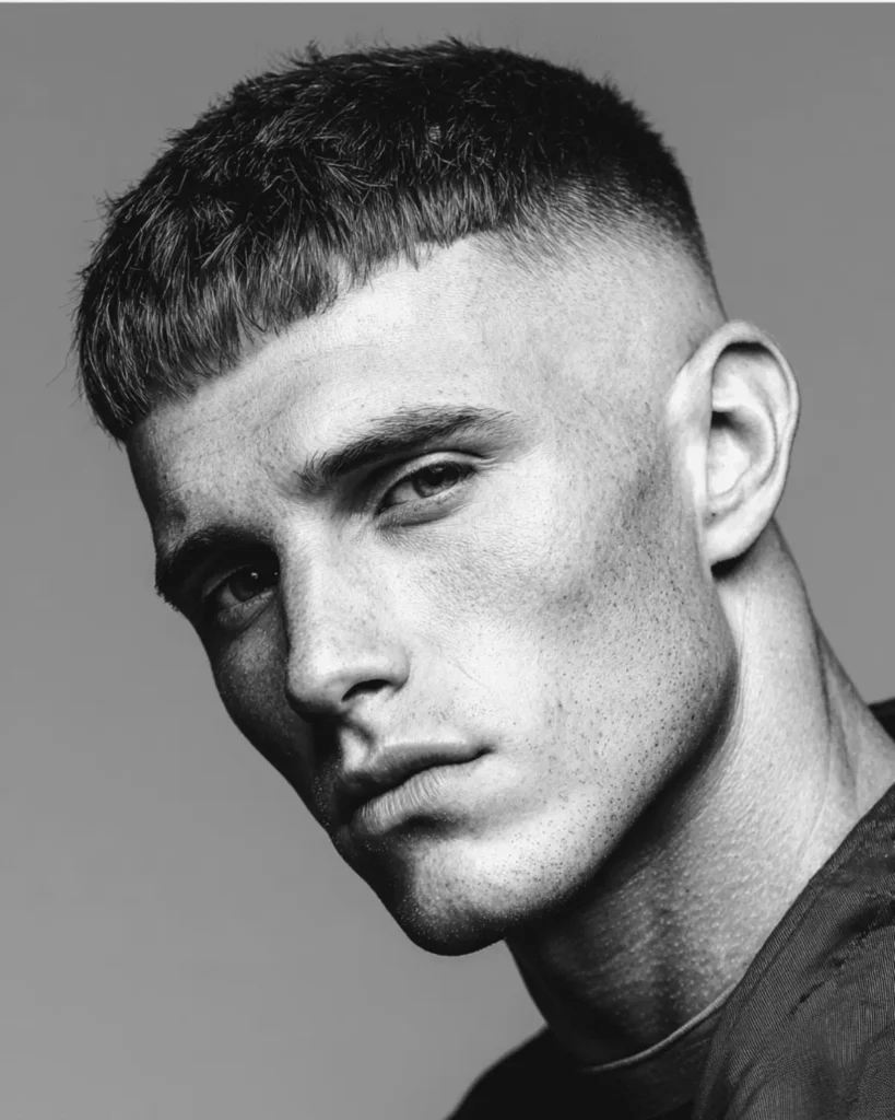 Caesar Cut with High Skin Fade