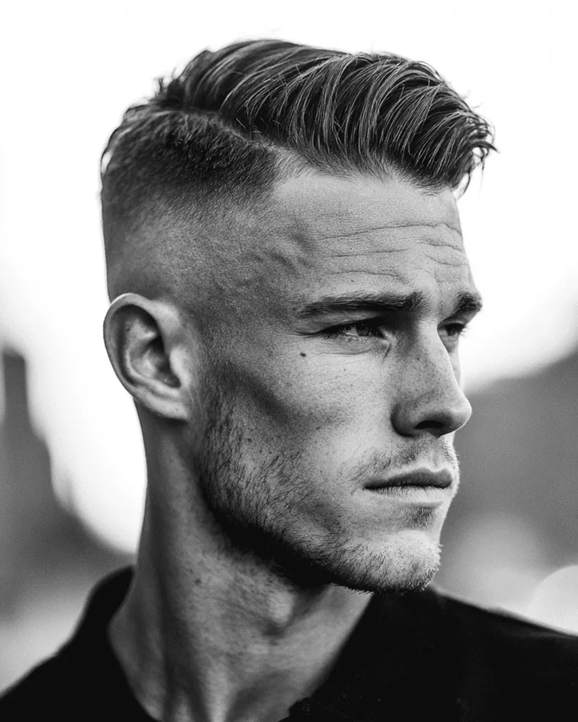 Comb Over with High Skin Fade