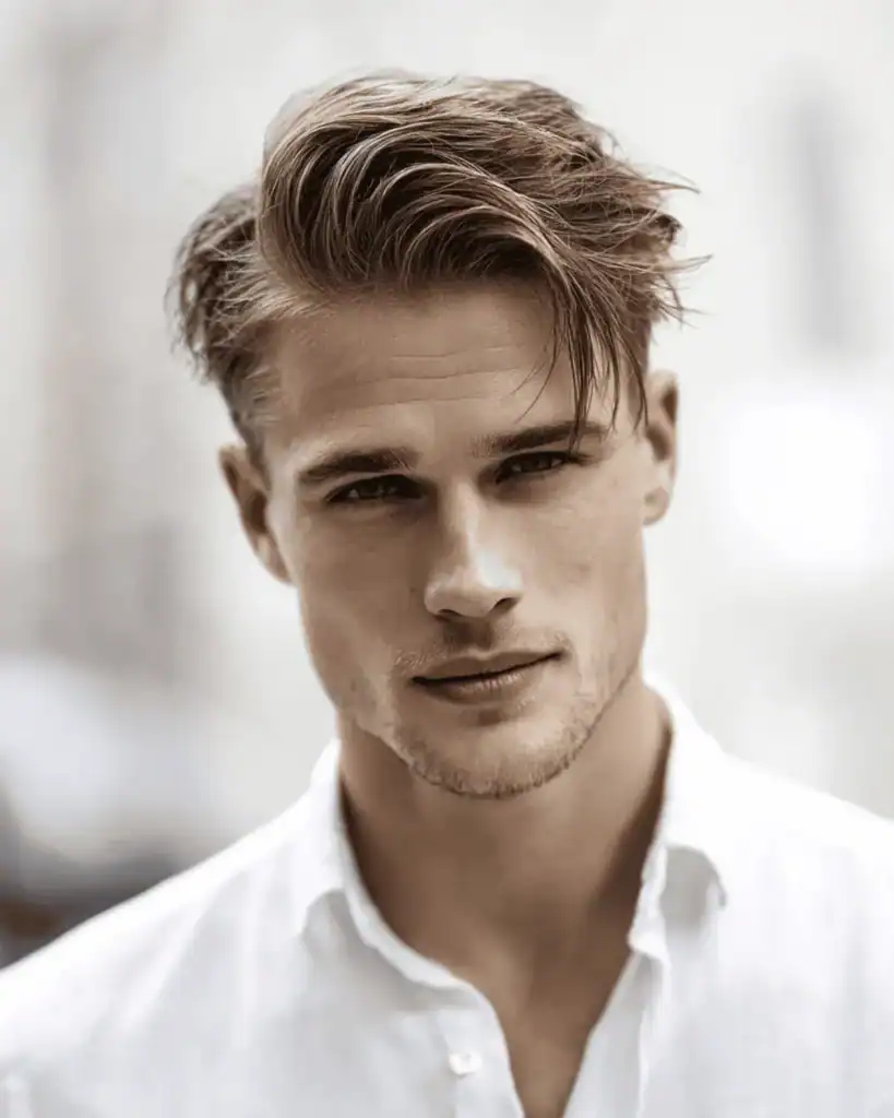 Medium comb over with volume