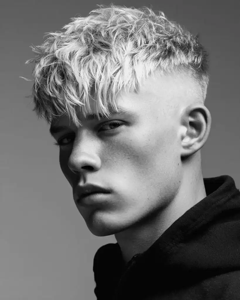 Messy Textured Fringe with High Skin Fade