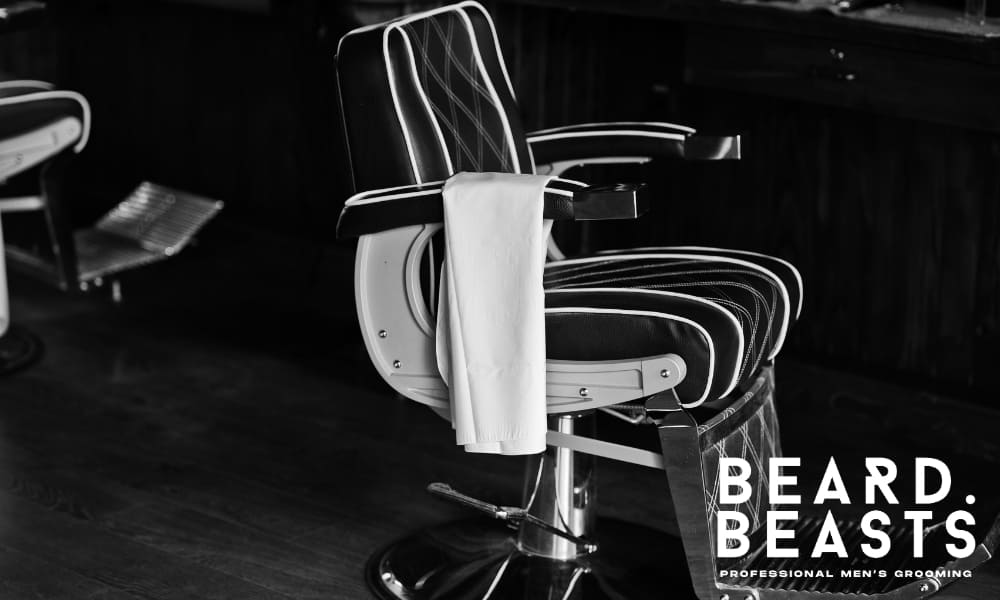 Premium Italian leather barber chair in a classic barbershop setting, ideal for professional men's grooming.