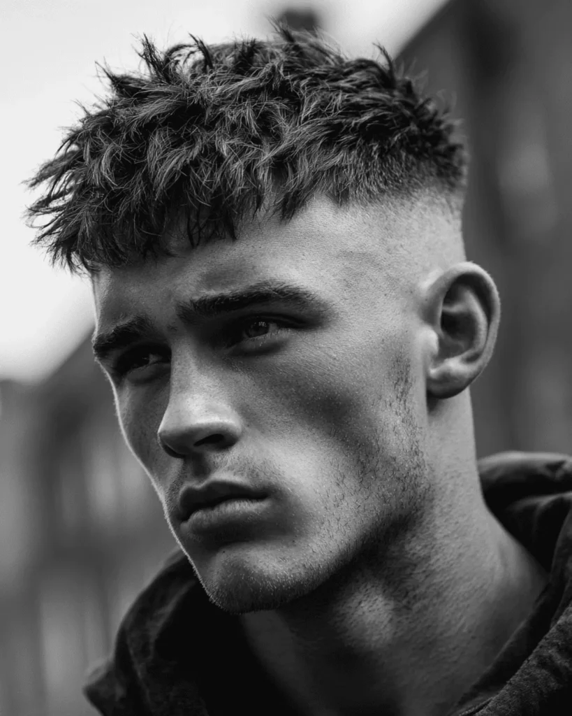 Textured Crop with High Skin Fade