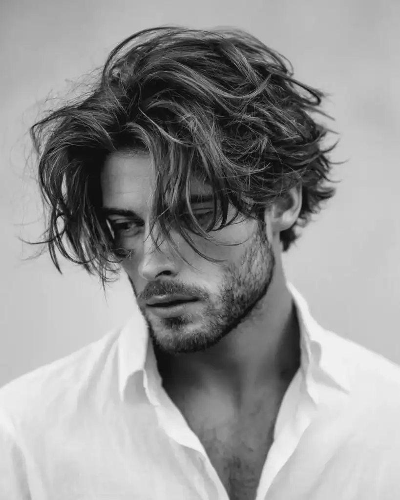 tousled medium layers haircut for men