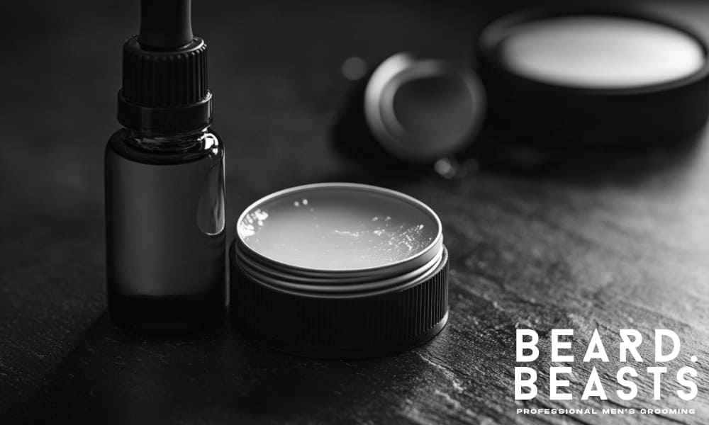 Beard oil and balm used to get your beard to lay flat and reduce puffiness