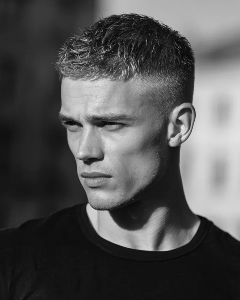 Crew cut for men with an oval face