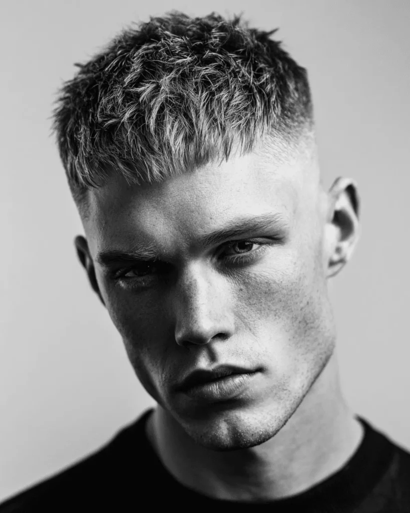 French crop for men with an oval face