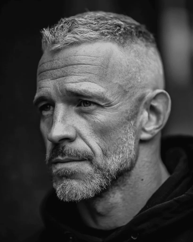 High and tight haircut for men with an oval face