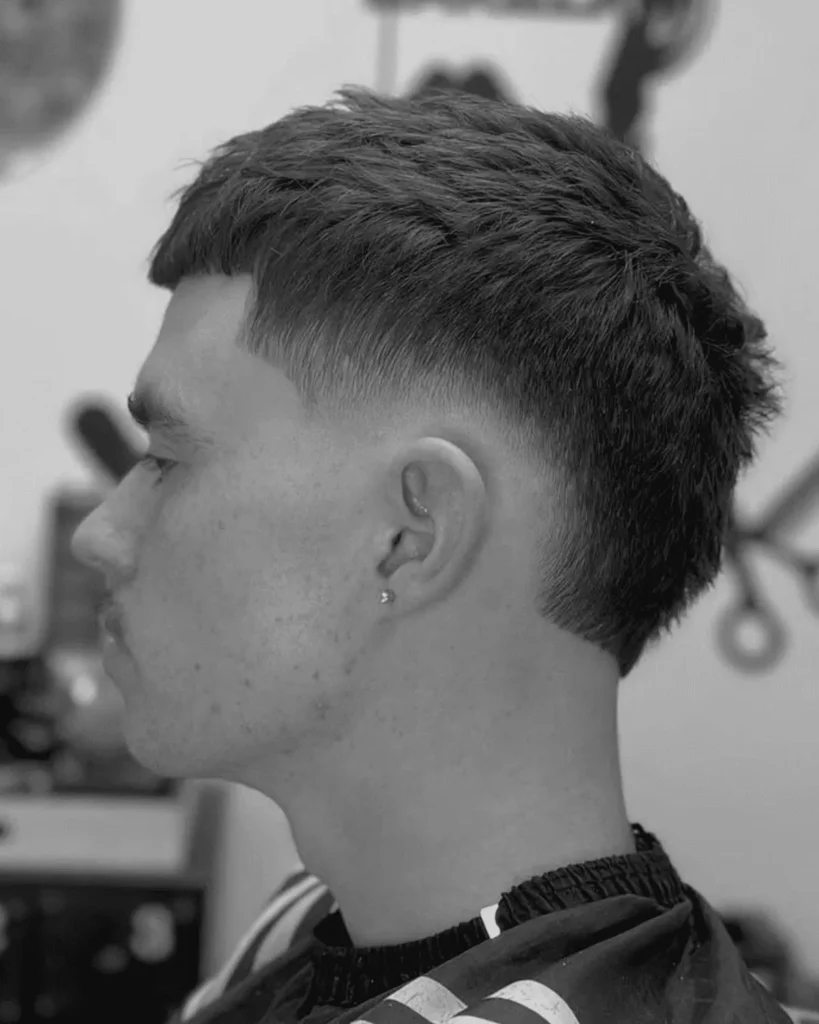 Short Textured Fringe with Burst Fade