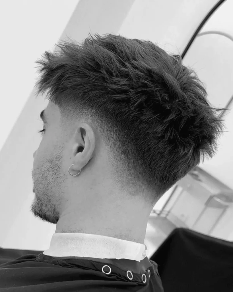 Short Textured Fringe with Low Fade