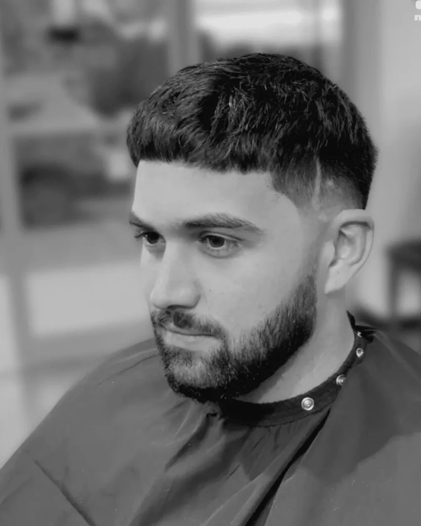 Short Textured Fringe with Mid Fade