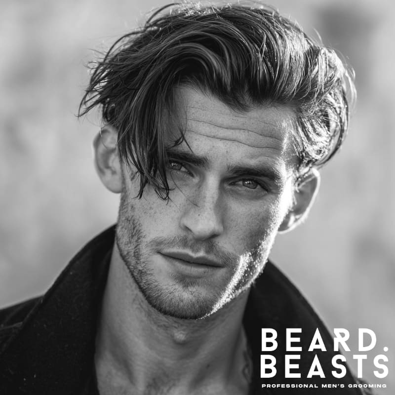 A long layered cut for a triangle face shape, featuring voluminous layers styled with natural waves. The hair is swept to one side, creating a dynamic, textured look that complements the sharp angles of a triangle-shaped face. This style adds movement and balance, offering a modern, sophisticated appearance.