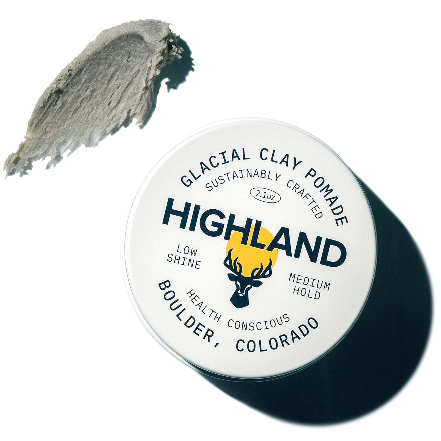 Highland Glacial Hair Clay Pomade – Medium Hold, Low Shine, Natural & Organic