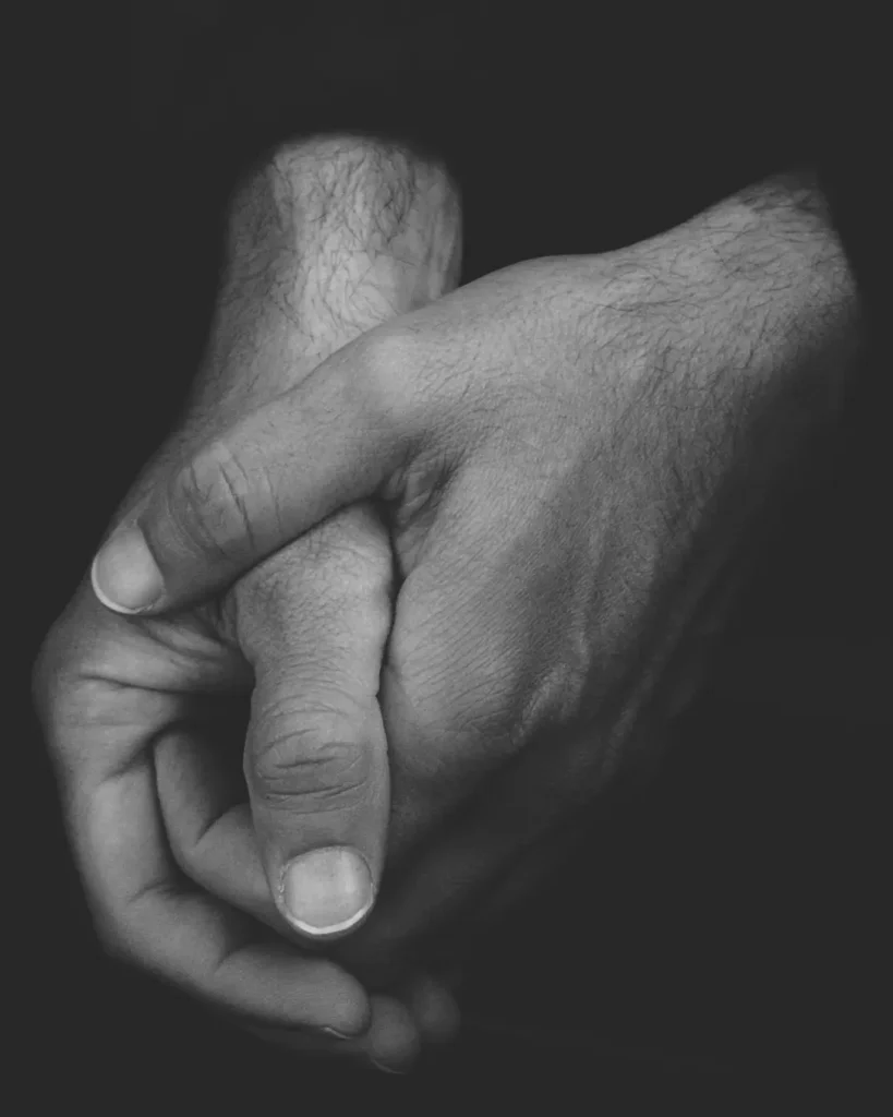 Close-up of a man’s hands highlighting the importance of nail and hand care before proposal photos